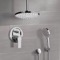 Chrome Shower System With Rain Ceiling Shower Head and Hand Shower